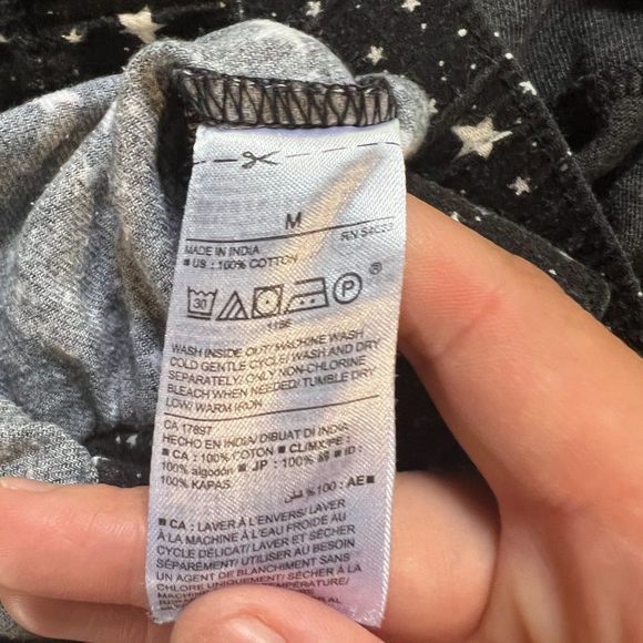 🌿4/$35🌿 OLD NAVY Black White Star Flannel Pyjama Pants (M) - Picture 6 of 7